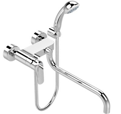 Смеситель для ванны VIDIMA Баланс однорычажный длинный излив 320мм с аксессуарами хром ВА268АА