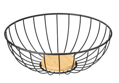 Фруктовница AGNESS металлическая цвет черный, 25Х9 см 790-363
