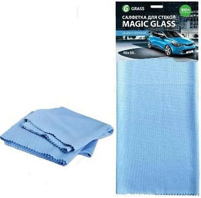 GRASS Салфетка для стекол, зеркал и фар 40х50см микрофибра 