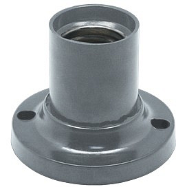 Патрон Е27 накладной прямой серебро Ecola