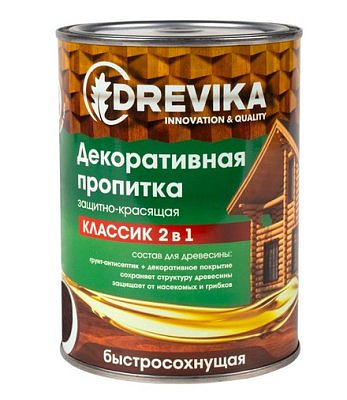 Пропитка декоративная Классик 2в1 орех 0,75л DREVIKA