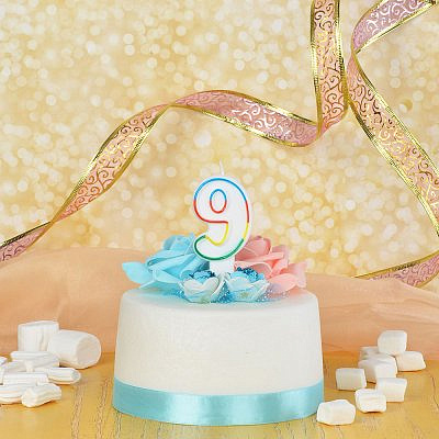 Свеча для торта в форме цифры 9, парафин,Капитан Весельчак