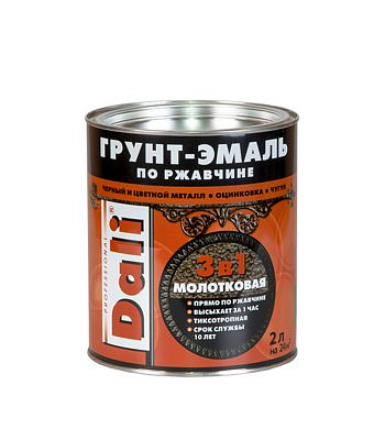 Грунт-эмаль 3в1 Dali Молотковая золото 2л