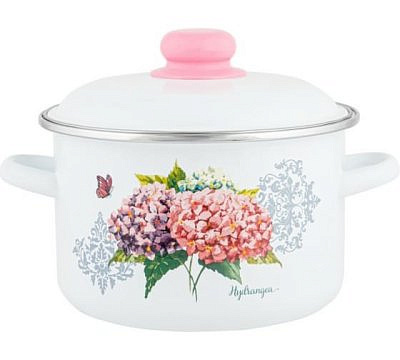 Кастрюля эмалированная цилиндр Гортензия 2,0л ТМ Appetite  1RD161M