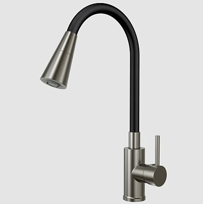 Смеситель для кухни SOLE Malawi S316GM-B оружейная сталь, излив черный 