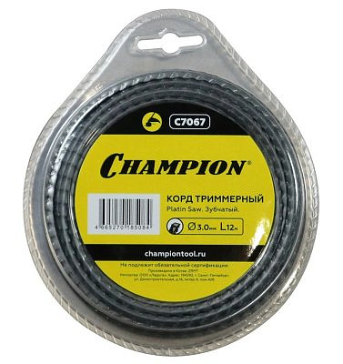 Корд трим.CHAMPION Platin Saw 3.0мм*12м (зубчатый) C7067
