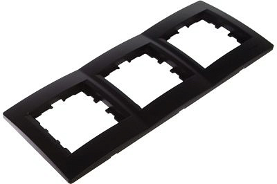 Рамка 3-местная Lezard Karina Черный бархат горизонтальная 707-4200-148