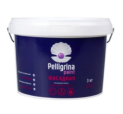 Краска в/д PELLIGRINA PAINT акриловая фасадная белоснежная (3кг)