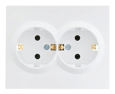 Розетка механизм 2ая с/з 16A ПБТ  белый 742-0200-127_B