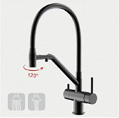 Смеситель для кухни Gappo однорычажный с подключением фильтра  для питьевой воды черный G4398-86