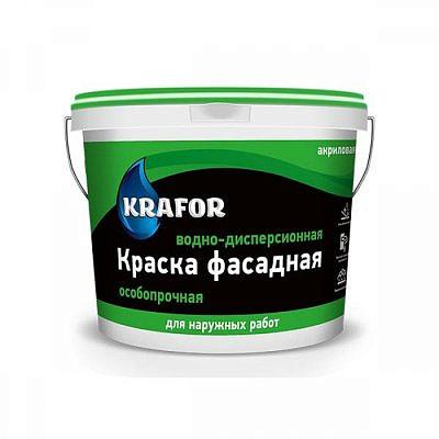 Краска в/д фасадная особопрочная 1,5кг зелёная