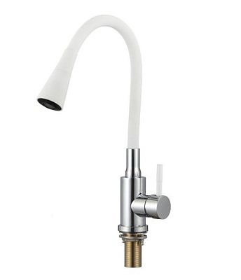 Смеситель для кухни Savol S-3002AM02 однорычажный ,гибкий излив,хром-белый