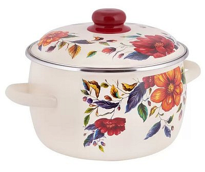 Кастрюля эмалированная сфер Anemone 3,0л ТМ Appetite 3RC181M