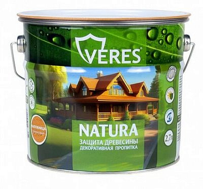 Пропитка VERES NATURA декоративная Калужница 2,7л