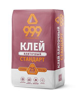 Клей плиточный 999 СТАНДАРТ 1 МПА , 25кг 