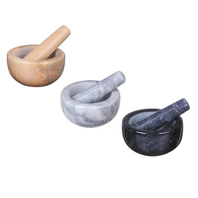 Ступка с пестиком, 11,5x6см, мрамор, 3 цвета VETTA 884-476