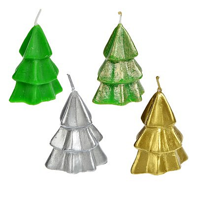 Свеча в виде елки в подарочной упаковке, 6,5см, парафин, СНОУ БУМ 