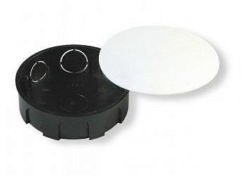 Коробка разветвительная для сплошных стен Hegel СП 93*28мм круглая , черная , IP20 , в бетон, кирпич , 5вводов с крышкой У192