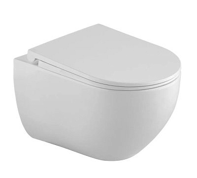 Унитаз подвесной TURAVIT RONDO RND5512+0411/2403 безободковый с тонким сиденьем микролифт,дюропласт