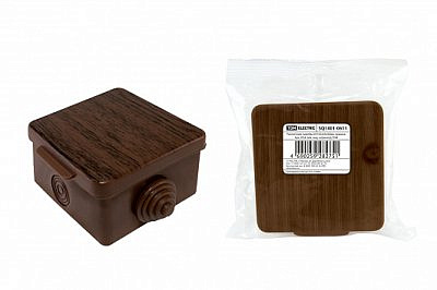 Коробка распаячная TDM ОП 65х65х50мм, крышка, бук, IP54, 4входа  SQ1401-0611
