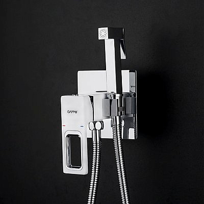 Встраиваемый гигиенический душ  Gappo G7217-8 белый/хром.