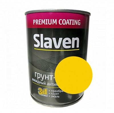 Грунт-эмаль по ржавчине Slaven  3в1 жёлтый 1,1кг