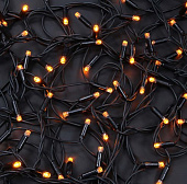 Электрическая гирлянда BY вьюн уличный, 10м, 100LED, желтый, постоянное свечение, ПВХ черный, коннектор, IP65, 220В 351-772