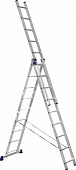 Лестница 3х секционная  универсальная алюминевая  высокая 252/419/588см, 9 ступеней