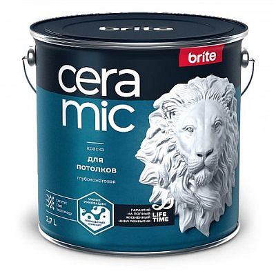 Краска в/д BRITE CERAMIC для потолков База А, 2,7л