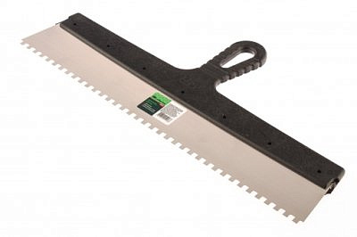 Шпатель нержавеющая сталь, пластиковая ручка 450мм зубчатый 6*6 СИБРТЕХ 85470