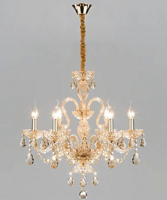 Люстра подвесная Eurosvet 10097/6 золото тонированый хрусталь Strotskis