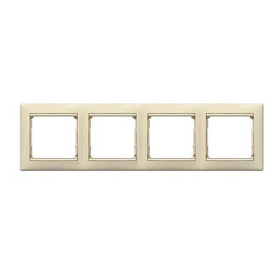 Рамка 4 места слоновая кость , горизонтальная Legrand 774354