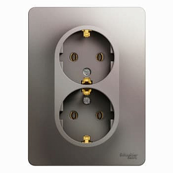 Розетка 2-м с заземлением в сборе платина SchE GLS001224