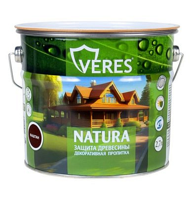 Пропитка VERES NATURA декоративная Каштан 2,7л