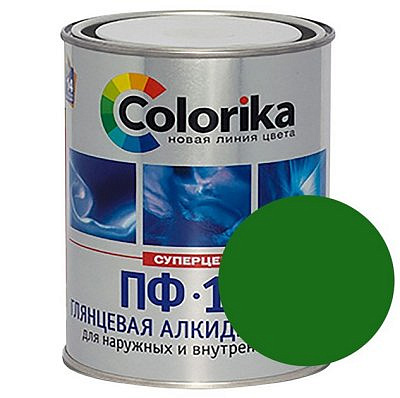 Эмаль ПФ-115 Colorika зелёная 0,8 кг