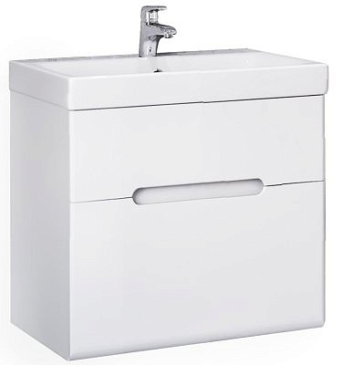 Тумба Raval Jorno Moduo Slim 50 подвесная белая с раковиной Moduo Slim 50 белая /RAVAL/