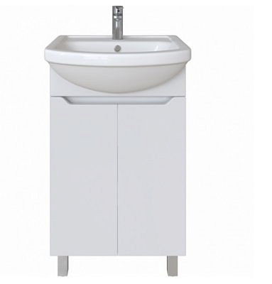 Тумба Лайн 50 без/ящика белая с умывальником Акватон 50