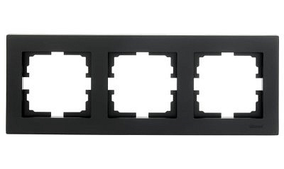 Рамка 3я горизонтальная черный бархат 742-4200-148