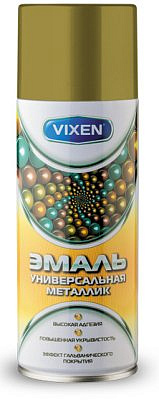 Эмаль универсальная металлик бронза аэрозоль 520мл VIXEN