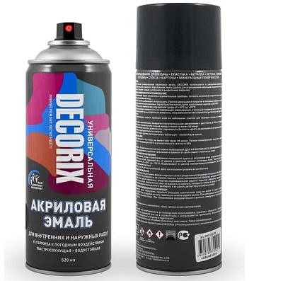 Эмаль аэрозольная DECORIX универсальная графитовый серый 520мл 