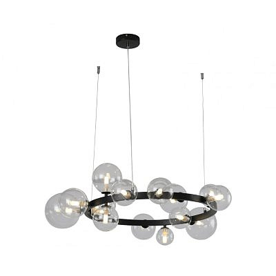 Люстра Иона черный d85 h200 G9 15*5W (Led лампы в комплекте 4000К) 2 типа крепления 09408-15,19