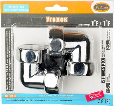 Уголок  1 * 1*  для полотенцесушителя (пара) (01515) TERMA