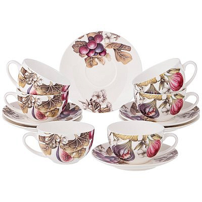 ЧАЙНЫЙ НАБОР LEFARD "VILLAGE" ИНЖИР НА 6 ПЕР. 12 ПР. 300 МЛ (КОР=12НАБ.) 85-1891