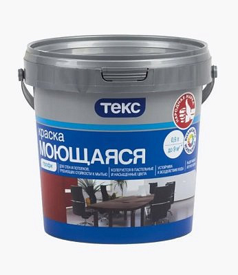 Краска в/д ТЕКС "ПРОФИ" для стен и потолков интерьерная База А 0,9л