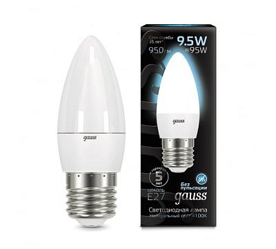 Лампа Gauss LED Candle 9,5W/4100 E27 матовая
