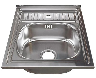 Мойка нержавеющая  500х600мм, 0,6мм, глубина 160мм,накладная, глянец  Mixline 527974
