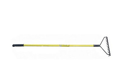 Грабли ГП-12 с прямым зубом с желтым металлическим черенком 030219