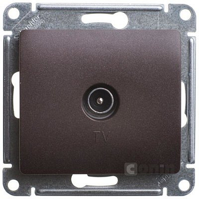 Механизм розетки TV 1-м проходн. 4DB шоколад SchE GLS000892