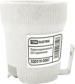 Патрон Е27 керамический с держателем ТДМ