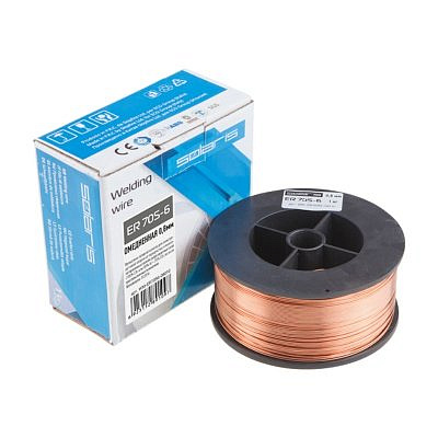 Проволока сварочная омедненная  Solaris ER 70S-6 0,8мм катушка 1 кг